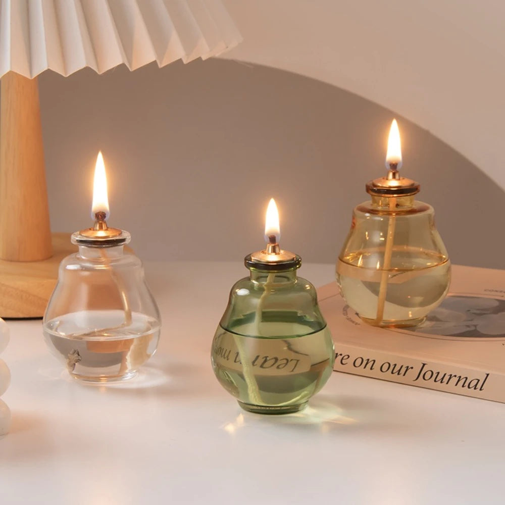Glass Oil Lamp Candles | Colorful Aromatherapy Ornaments for Indoor & Outdoor Decor
