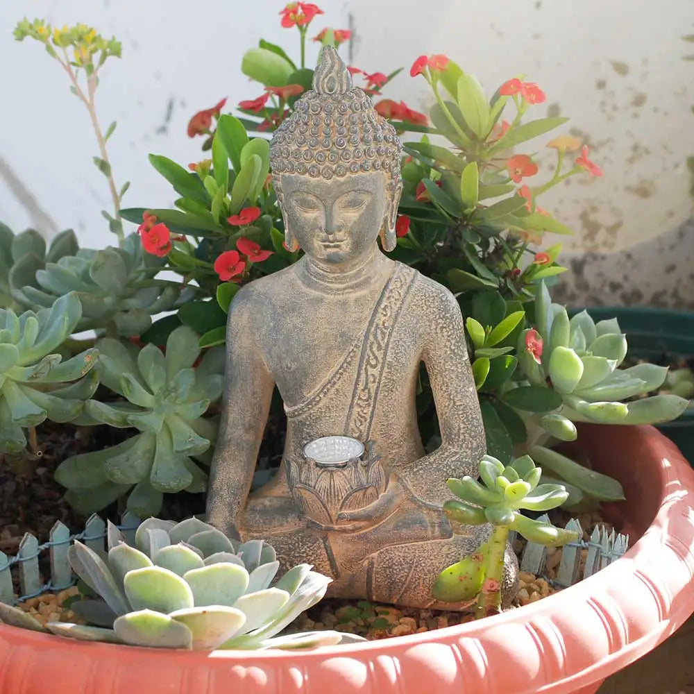 Serenity Solar Buddha Statue