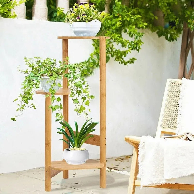 Harbor Bamboo Corner Plant Stand