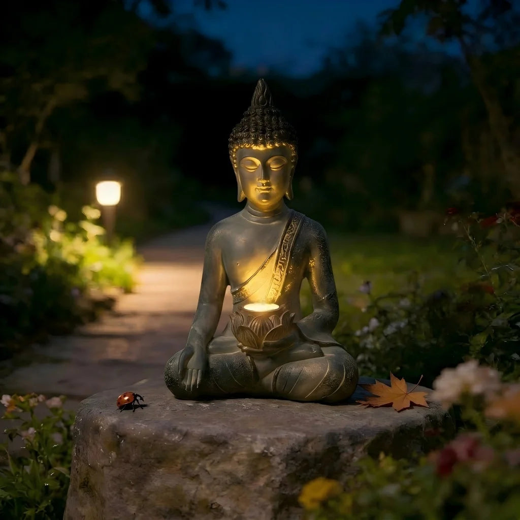 Serenity Solar Buddha Statue
