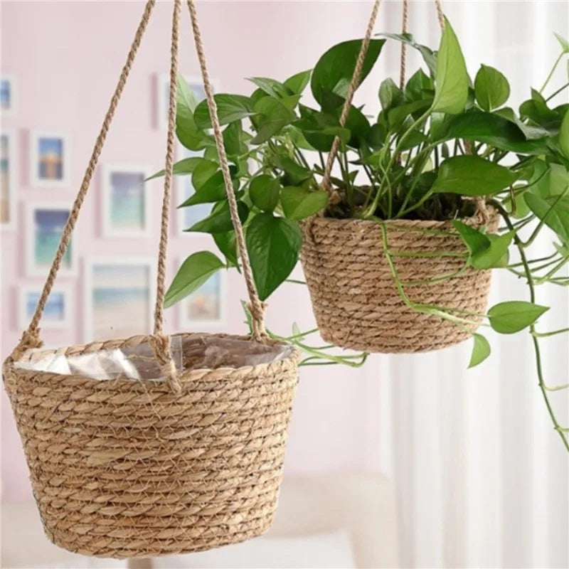 Willow Hanging Woven Planter Basket
