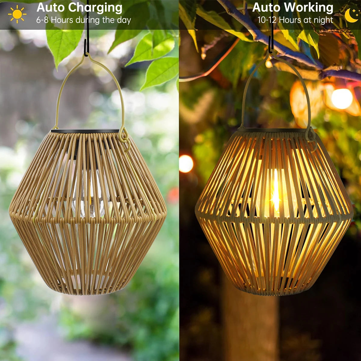 Solar Outdoor Lantern | Waterproof Woven Garden Lantern