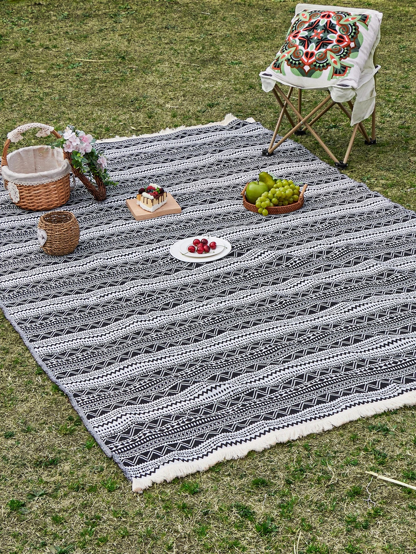 Willow Woven Outdoor Blanket | Boho Picnic & Patio Blanket