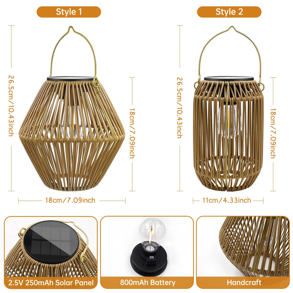 Solar Outdoor Lantern | Waterproof Woven Garden Lantern