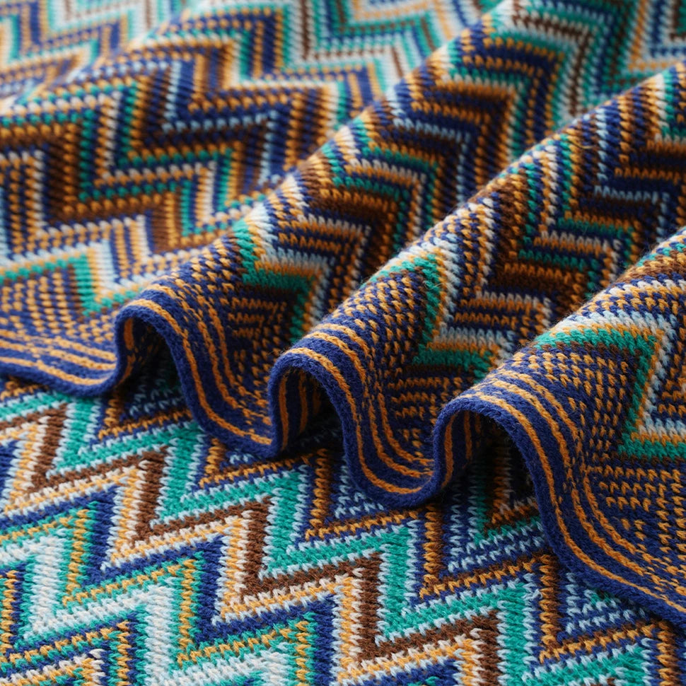 Boho Knit Throw Blanket with Tassels | Soft Woven Decorative Throw