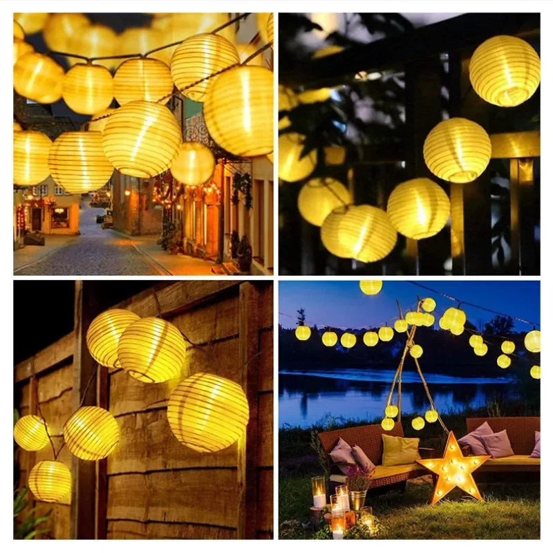 Solar Lantern String Lights | Waterproof Outdoor LED Patio Lights
