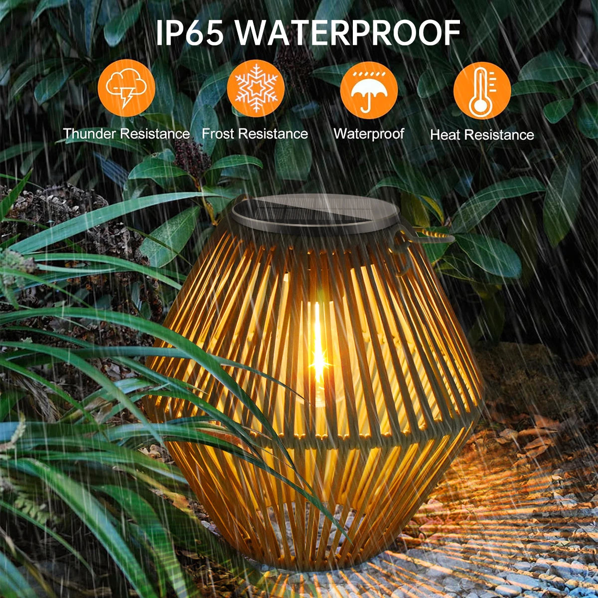 Solar Outdoor Lantern | Waterproof Woven Garden Lantern