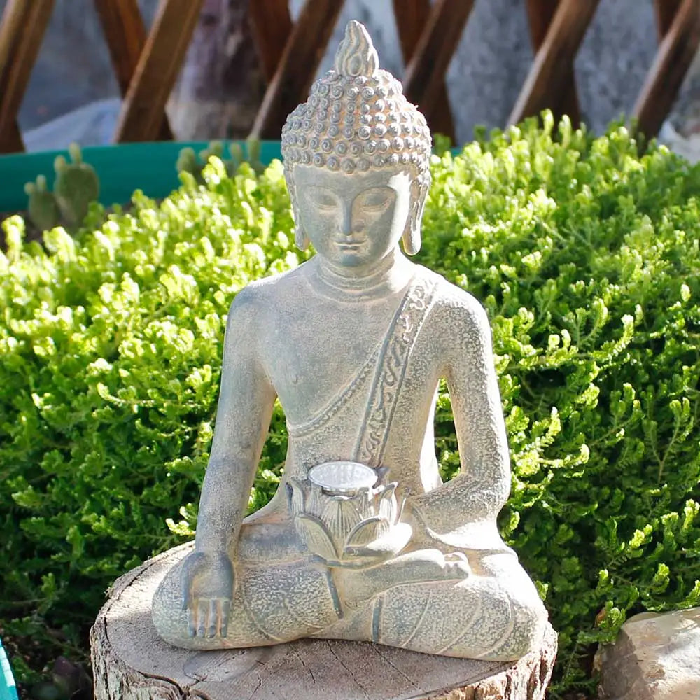 Serenity Solar Buddha Statue