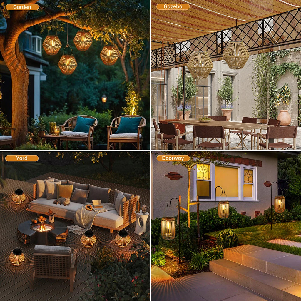 Solar Outdoor Lantern | Waterproof Woven Garden Lantern