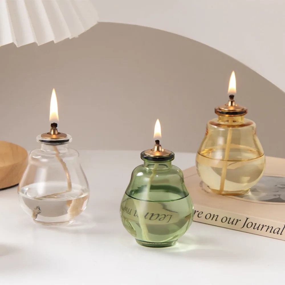 Glass Oil Lamp Candles | Colorful Aromatherapy Ornaments for Indoor & Outdoor Decor