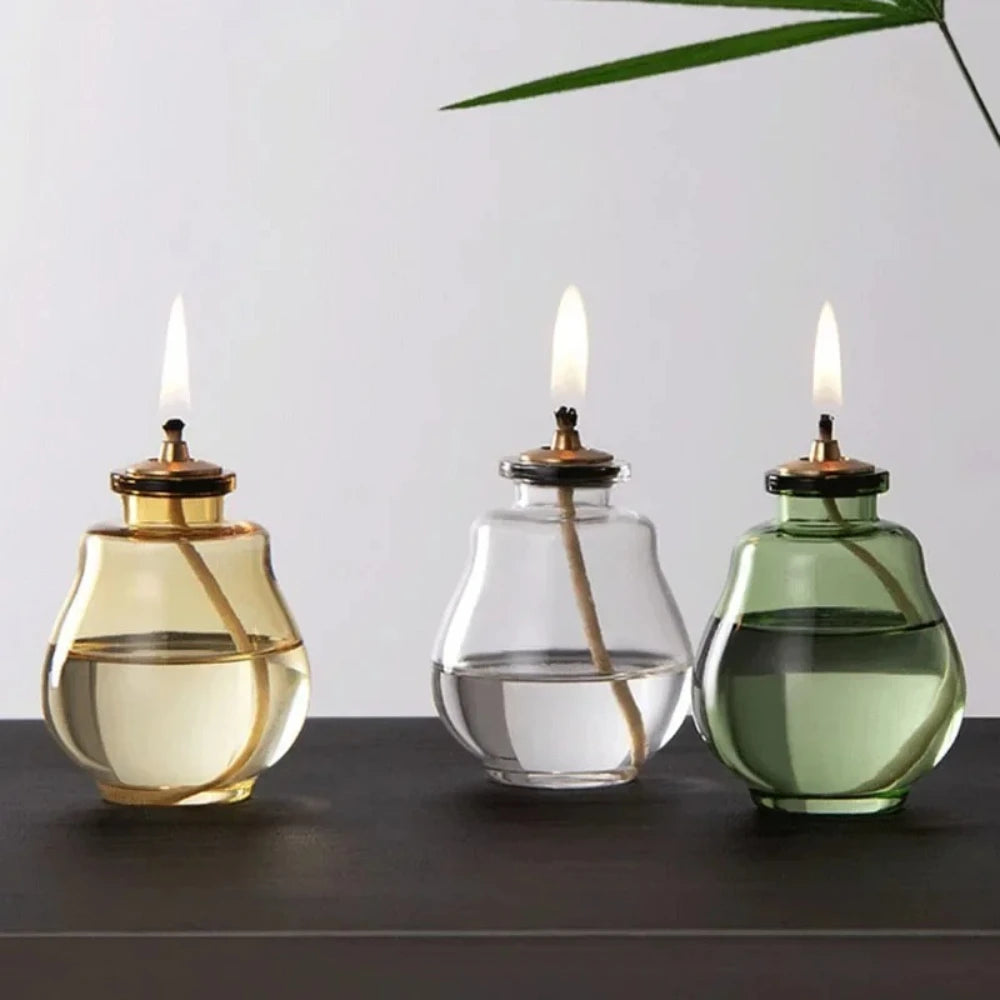Glass Oil Lamp Candles | Colorful Aromatherapy Ornaments for Indoor & Outdoor Decor