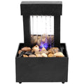 Desktop Waterfall Fountain with Soft Light & Natural Pebbles